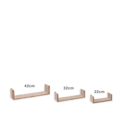 Estante Parede MDF Preto 23.5X60X3.8CM